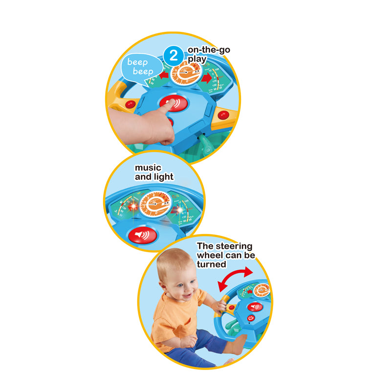 B/O Steering Wheel With Light And Music 2-C Ass'D