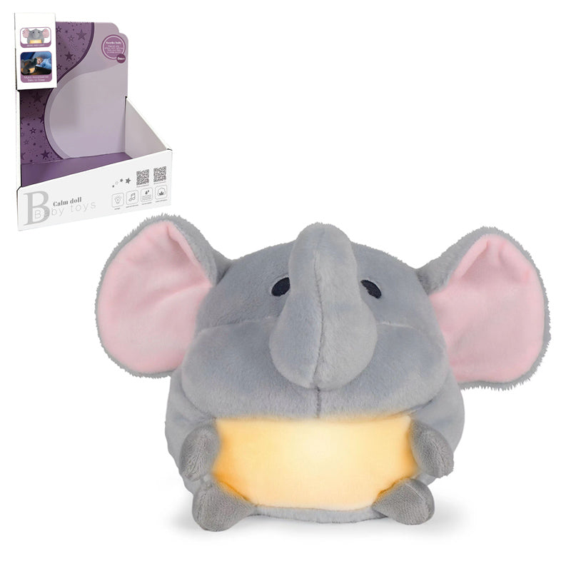 B/O Plush Elephant Lamp With Music