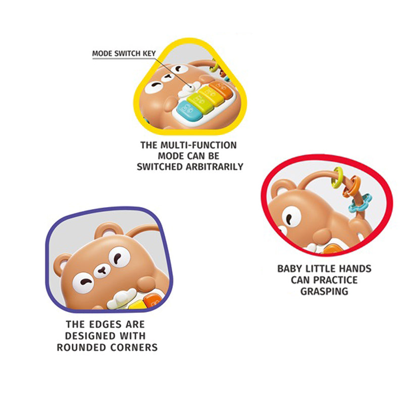 浣熊婴儿卡通琴/带音乐,2*AA无包电