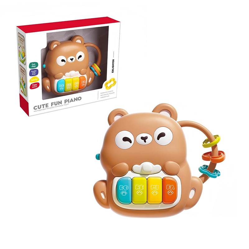 浣熊婴儿卡通琴/带音乐,2*AA无包电