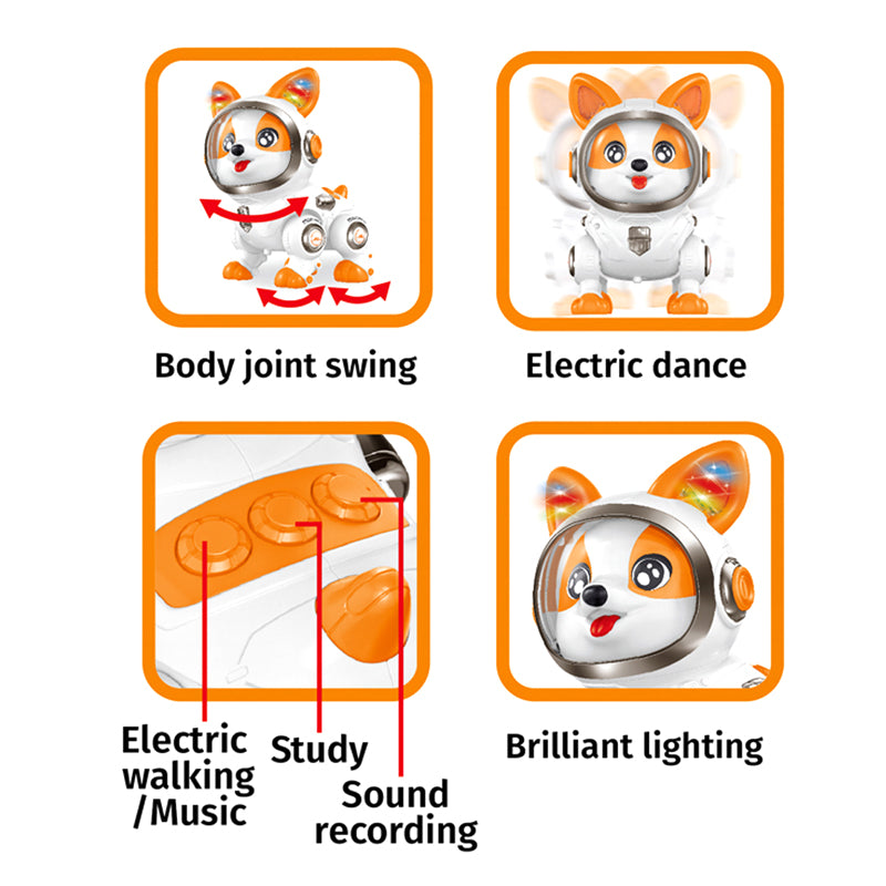 B/O Dancing Dog With Light 2-C Ass'D