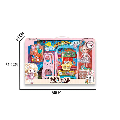 11.5寸+3寸芭比+快乐秋千套装/带灯光,包3*AG13纽扣电池