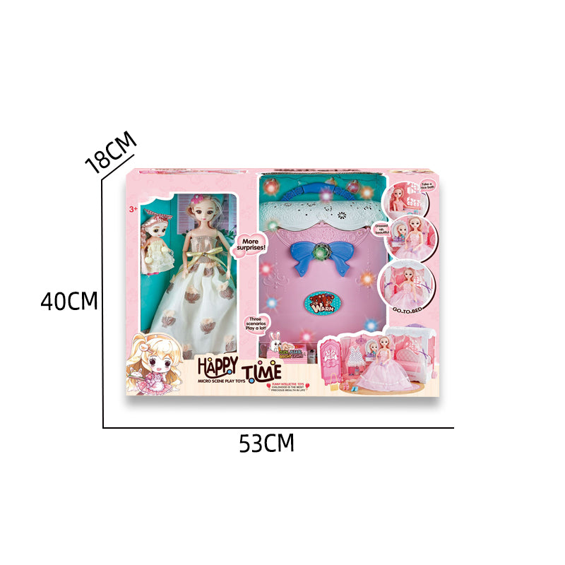 11.5寸+4寸美少女收纳箱场景套装/带灯光,包3*AG13纽扣电池