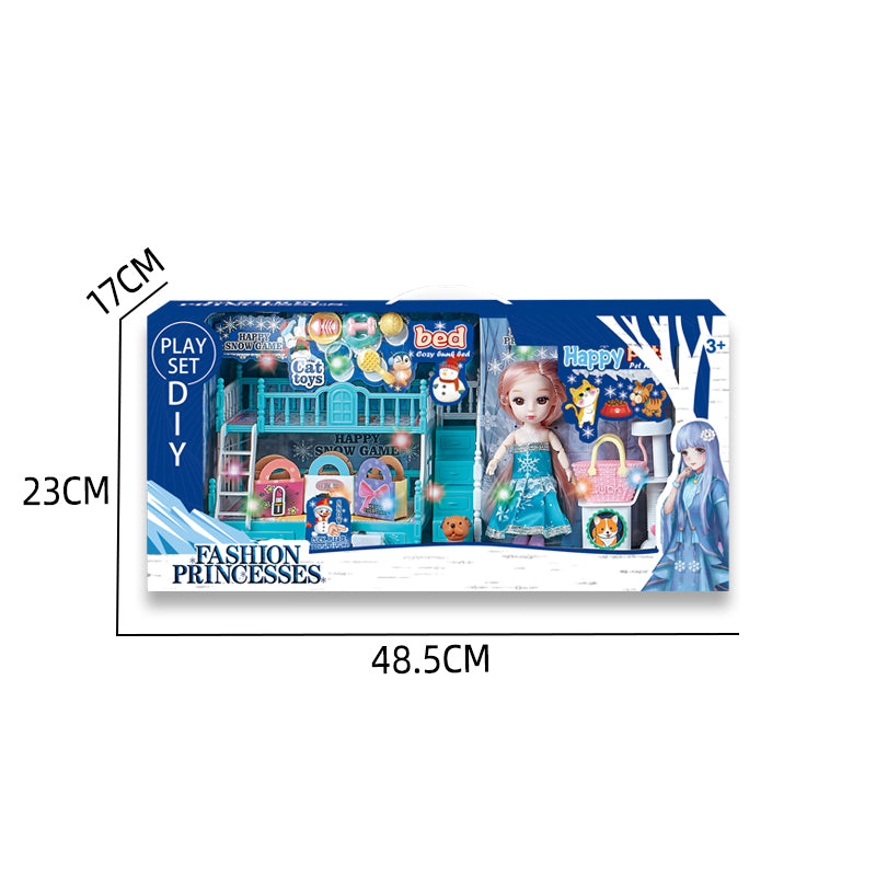 6寸芭比+宠物套装/带灯光,包3*AG13纽扣电池