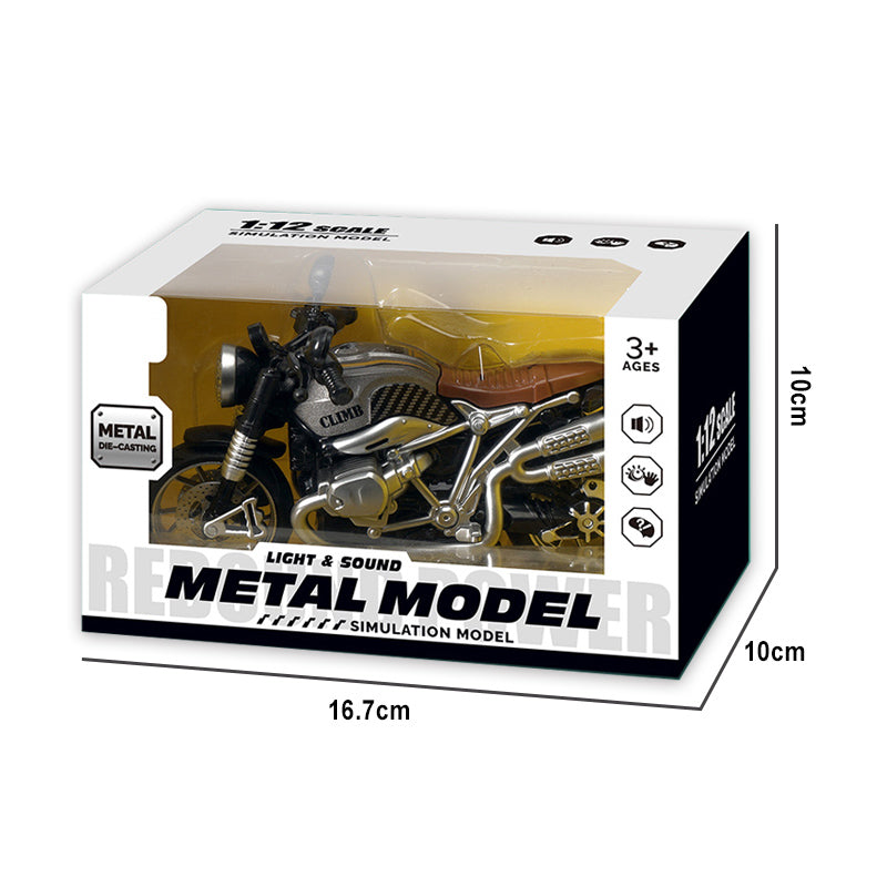 回力合金拿铁摩托车/带灯光,音乐,包AG3纽扣电池