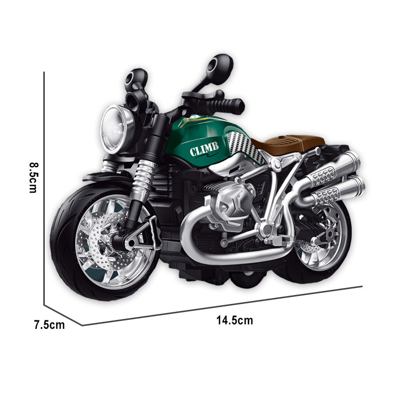 回力合金拿铁摩托车/带灯光,音乐,包AG3纽扣电池