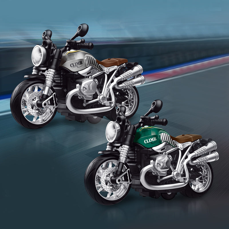 回力合金拿铁摩托车/带灯光,音乐,包AG3纽扣电池