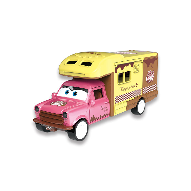 Pull Back Metal Ice Cream Rv With Light And Music 2-C Ass'D