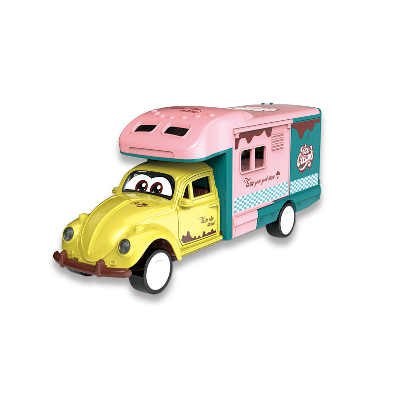 Pull Back Metal Ice Cream Rv With Light And Music 2-C Ass'D