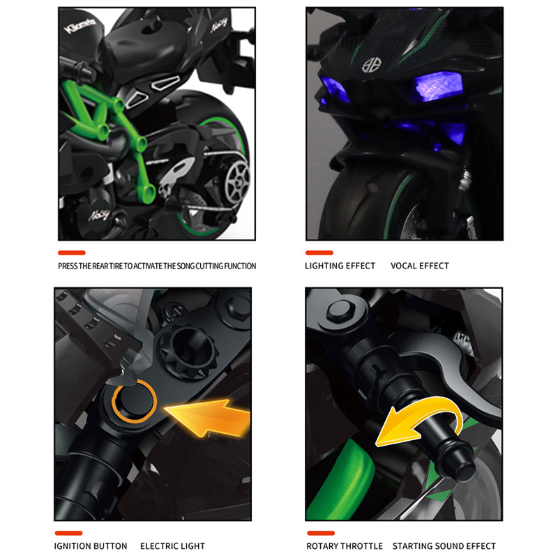 1:14 Pull Back Metal Motorcycle With Light And Music And Sound 3-C Ass'D