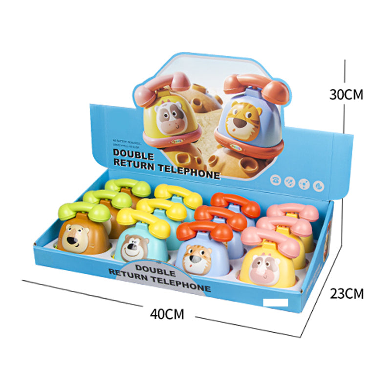 4 Asstd Pull Back Animal Telephone