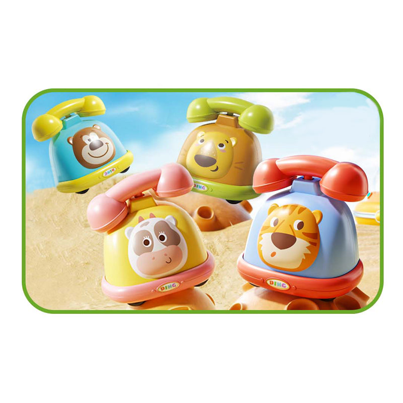 4 Asstd Pull Back Animal Telephone