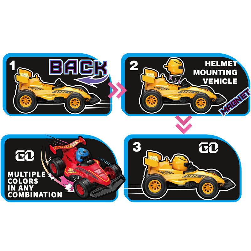 Pull Back+Friction Car 4-C Ass'D