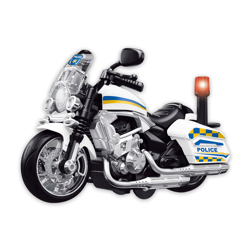回力摩托警车/带灯光,音乐,包AG3纽扣电池