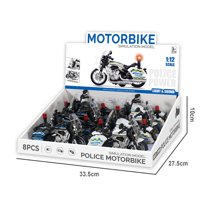 回力摩托警车/带灯光,音乐,包AG3纽扣电池