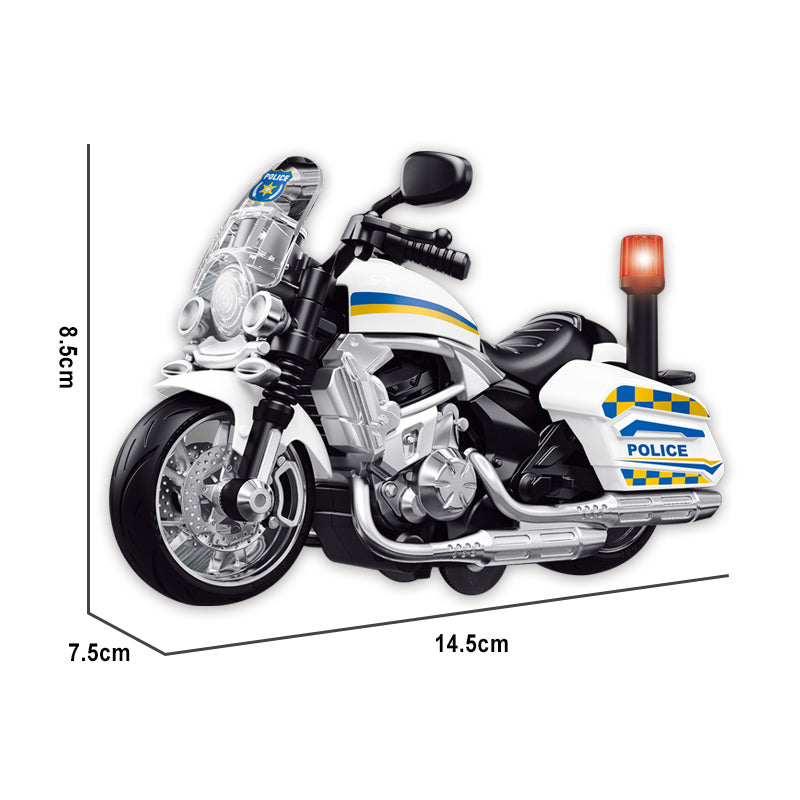 回力摩托警车/带灯光,音乐,包AG3纽扣电池