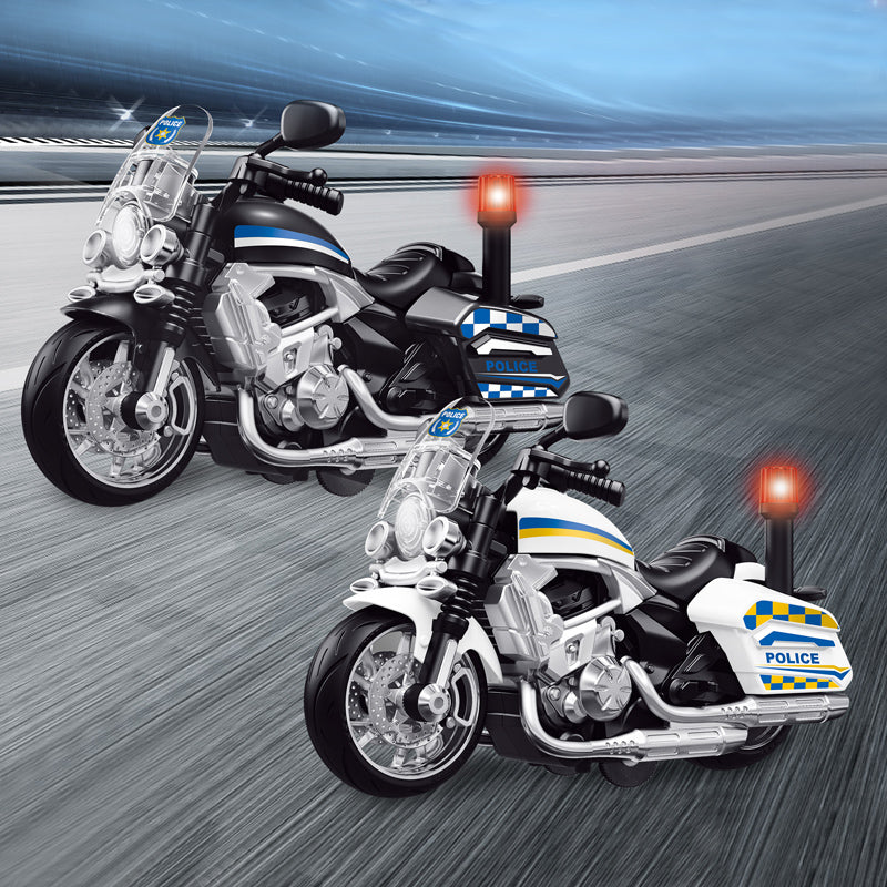 回力摩托警车/带灯光,音乐,包AG3纽扣电池