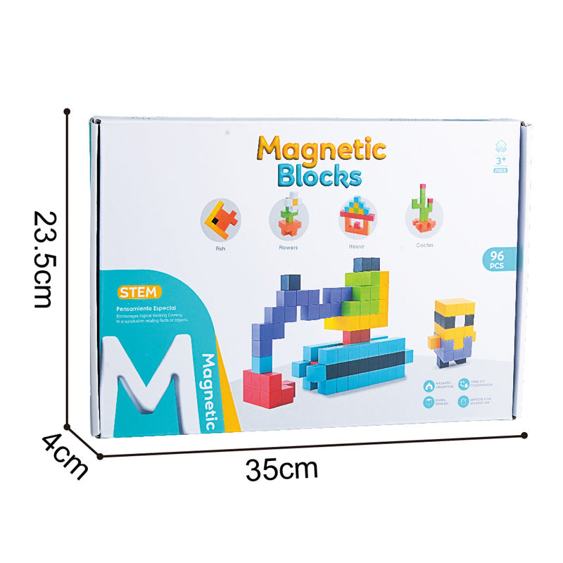 彩色正方体立体磁力积木/96PCS