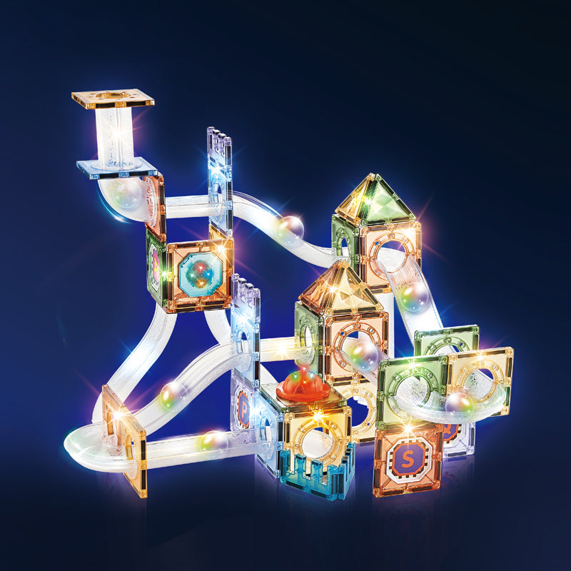 7.5CM星钻轨道滚珠磁力片/带灯光,108PCS
