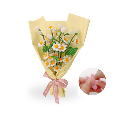 DIY粉小雏菊花束扭扭棒积木