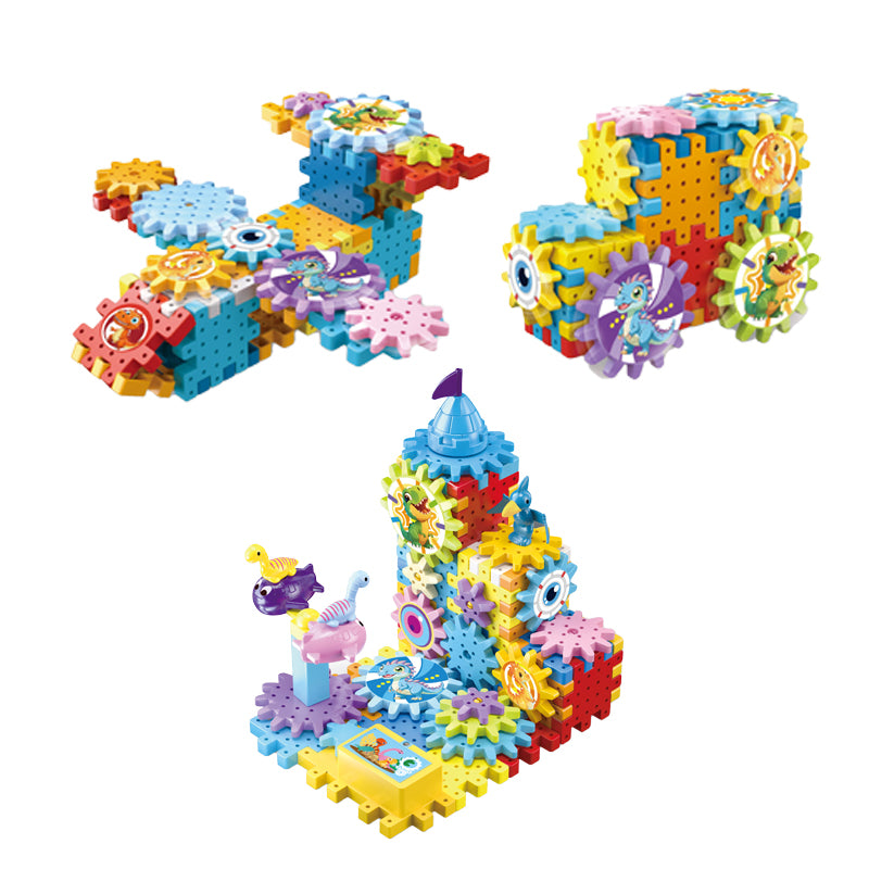 电动恐龙齿轮旋转积木乐园/88PCS