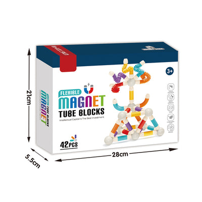 42Pcs Magnetic Tube Blocks
