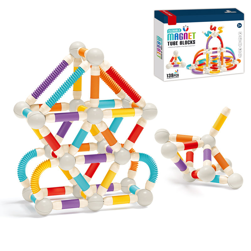 138Pcs Magnetic Tube Blocks