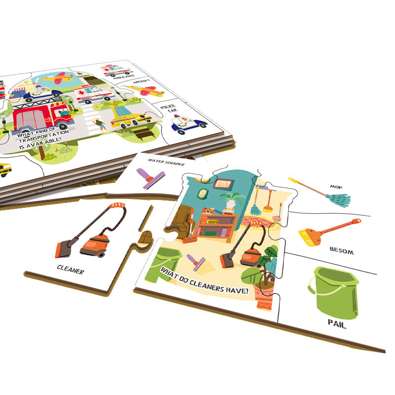 39PCS Early Education Jigsaw Puzzle Various Tools For Cognition