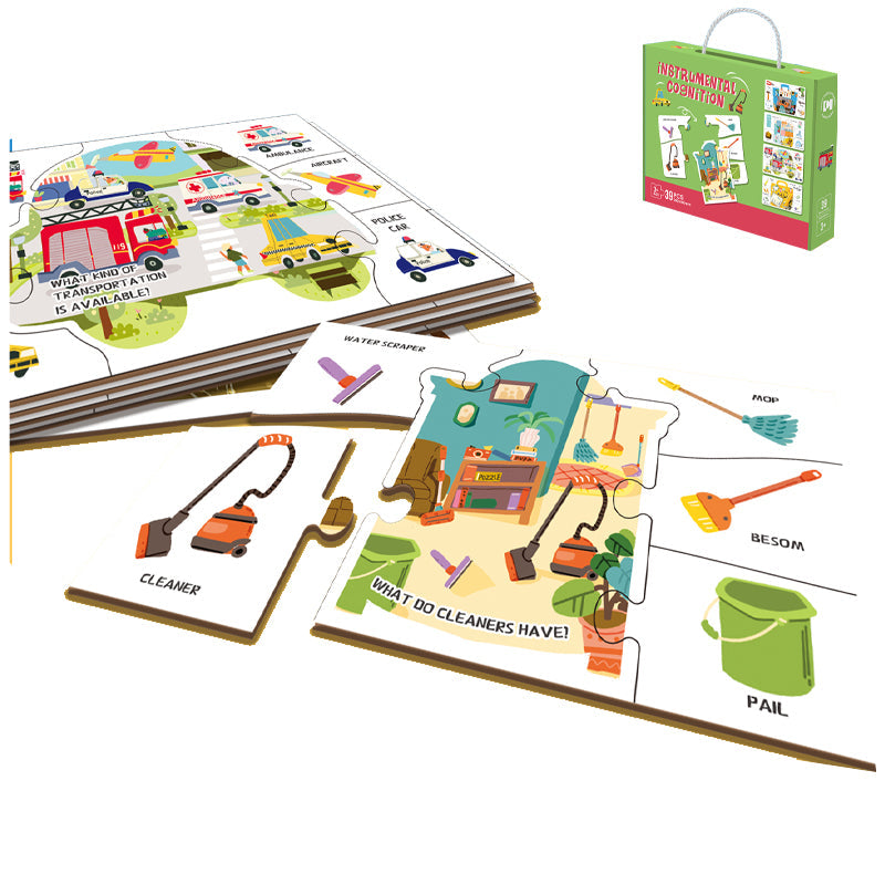 39PCS Early Education Jigsaw Puzzle Various Tools For Cognition