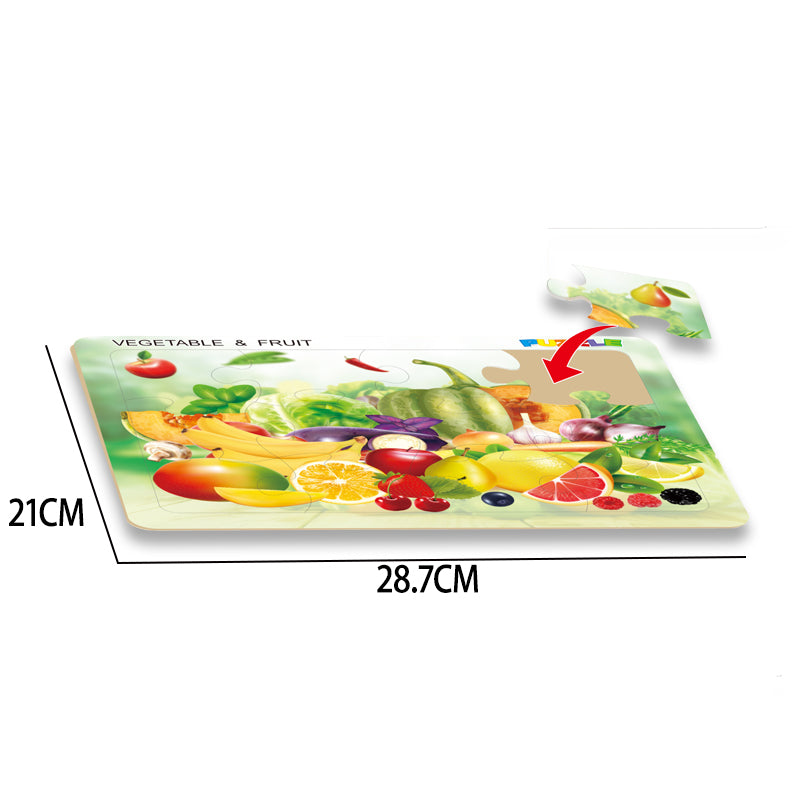 硬纸板益智拼图-蔬菜水果/12PCS