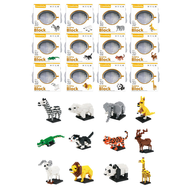 12 Types Animal DIY Small Building Blocks