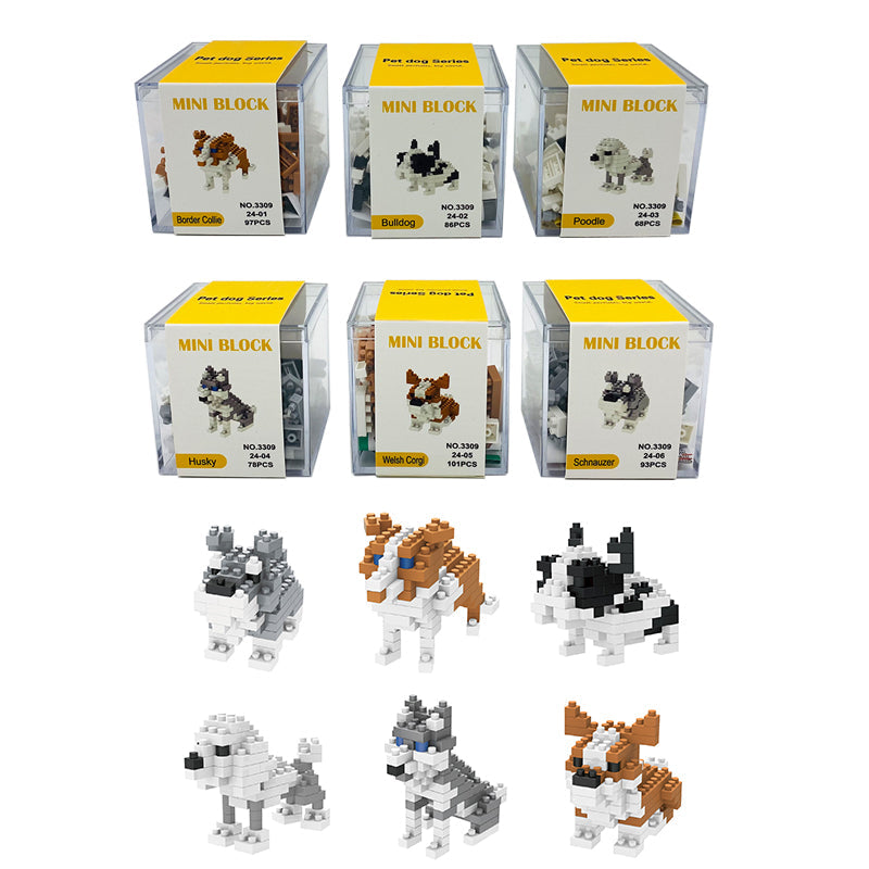 6 Types Pet Dog DIY Micro Building Blocks