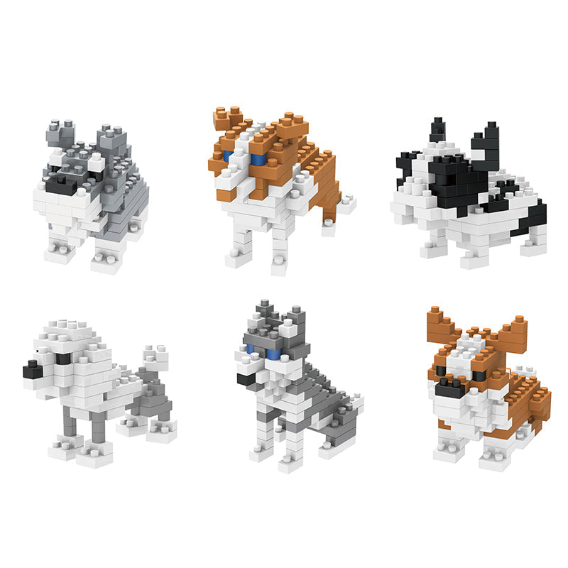 6 Types Pet Dog DIY Micro Building Blocks