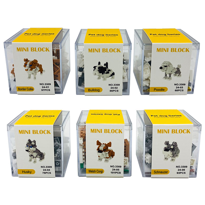 6 Types Pet Dog DIY Micro Building Blocks