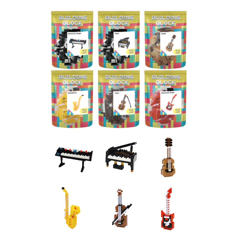 Musical Instrument Building Kit 6 Types Musical Instrument DIY Small Building Blocks – Xiang Yu Toys