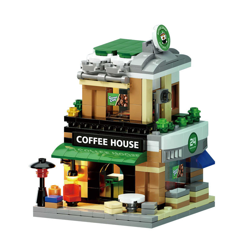 399PCS Coffee House Street View DIY Building Blocks