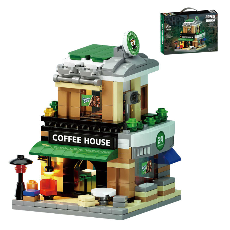 399PCS Coffee House Street View DIY Building Blocks