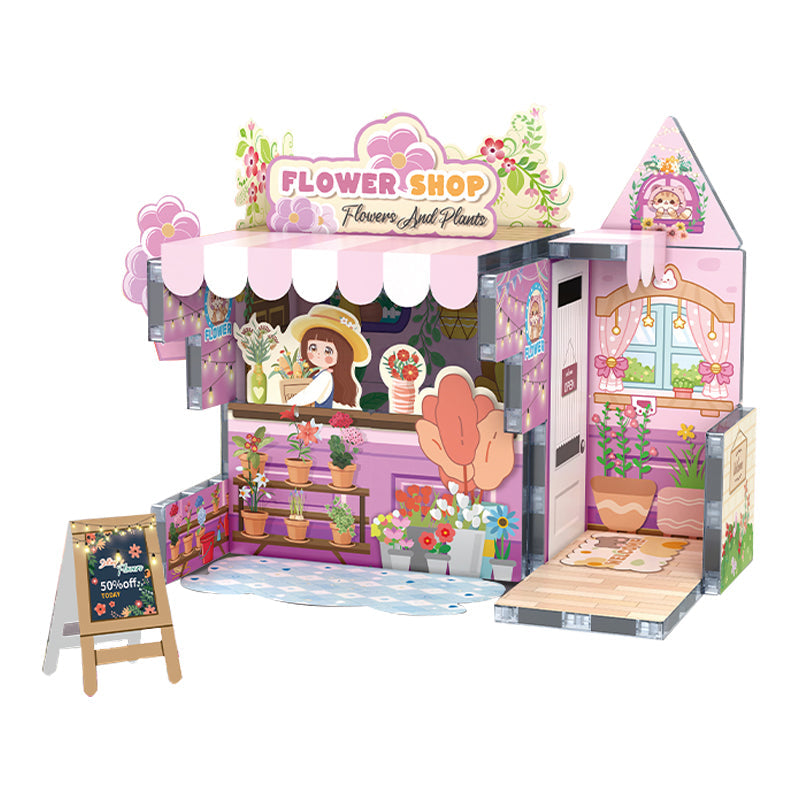 71PCS Flower House DIY Magnetic Building Blocks