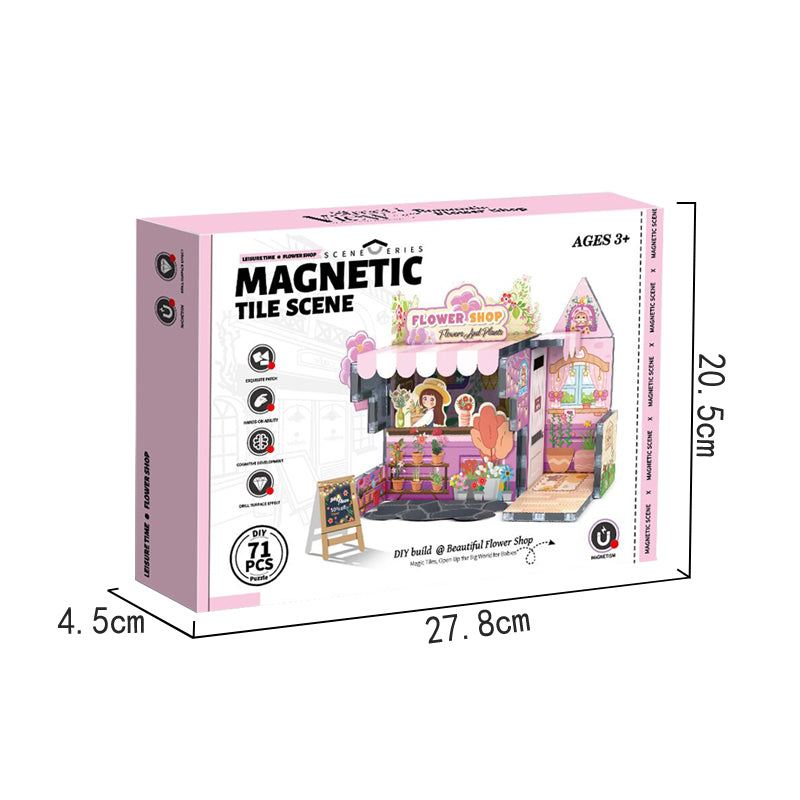 71PCS Flower House DIY Magnetic Building Blocks