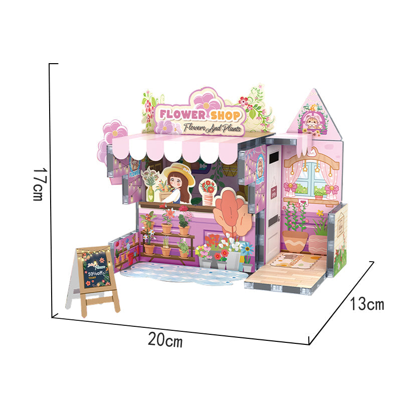 71PCS Flower House DIY Magnetic Building Blocks