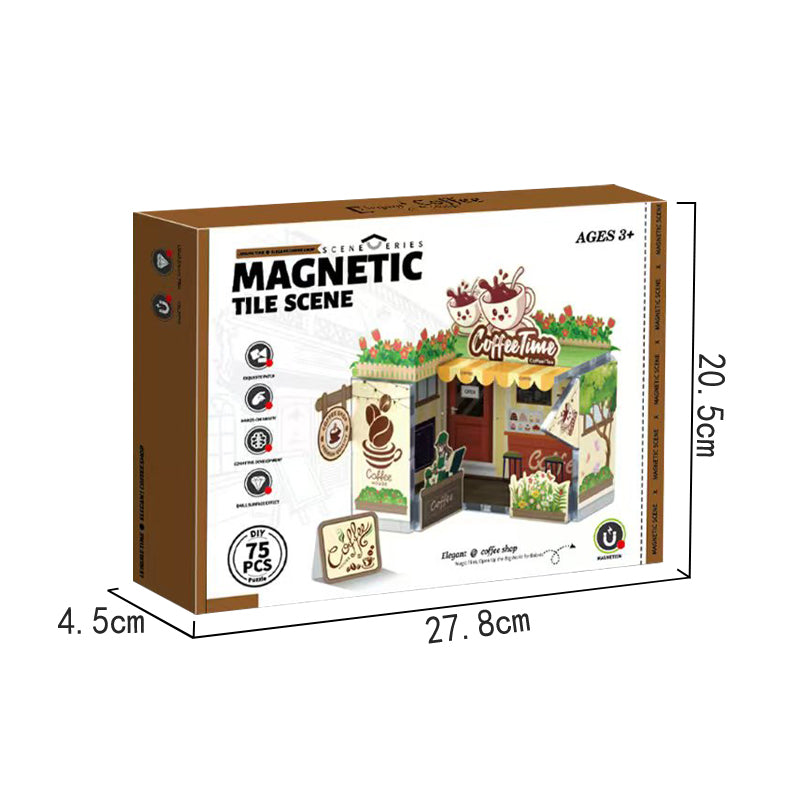 75PCS Coffee House DIY Magnetic Building Blocks