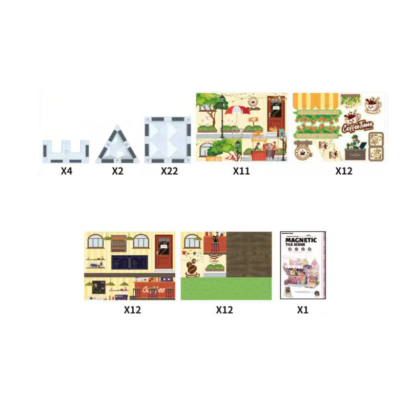 75PCS Coffee House DIY Magnetic Building Blocks