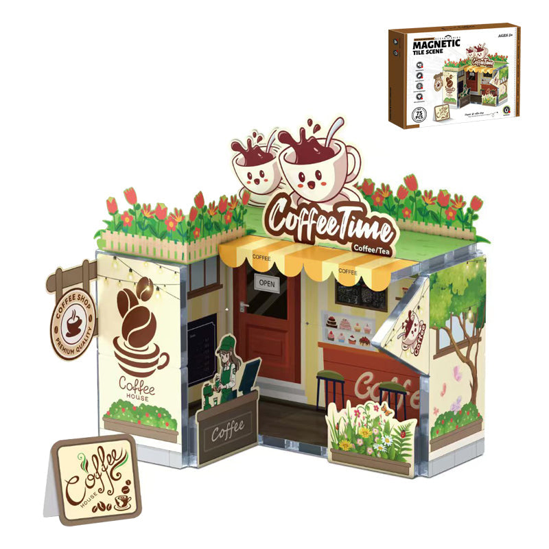 75PCS Coffee House DIY Magnetic Building Blocks
