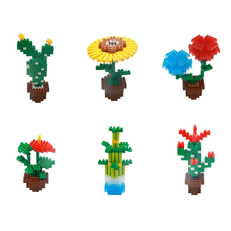 6 Types Plant DIY Micro Building Blocks
