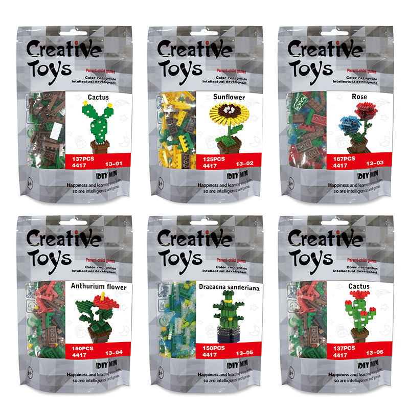 6 Types Plant DIY Micro Building Blocks