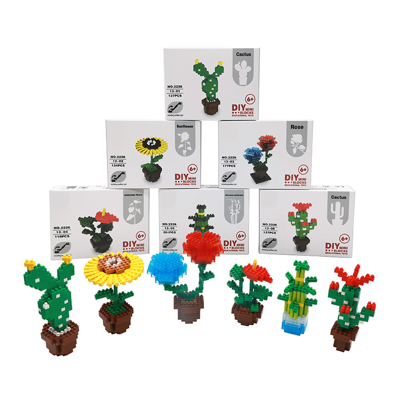 6 Types Plant DIY Micro Building Blocks
