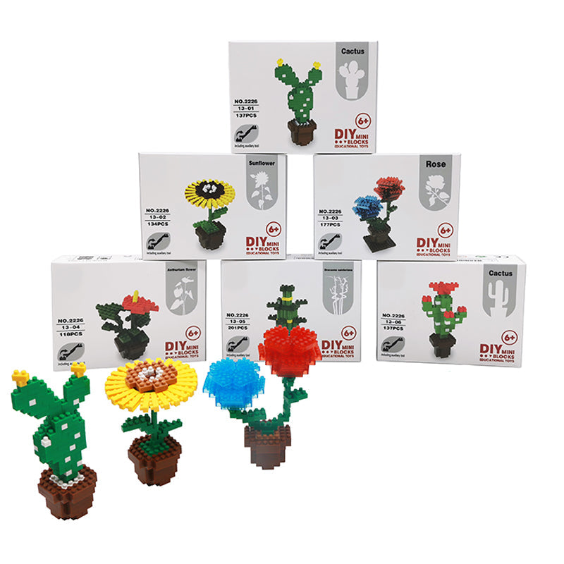 6 Types Plant DIY Micro Building Blocks