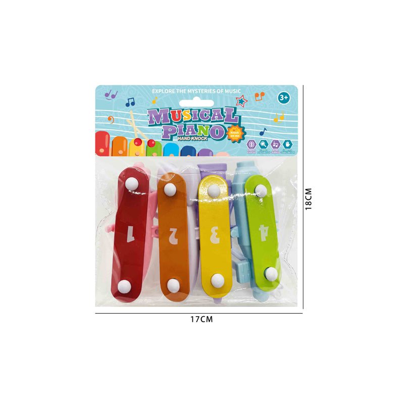 DIY拼装四音敲琴/配1锤,塑料件颜色随机搭配