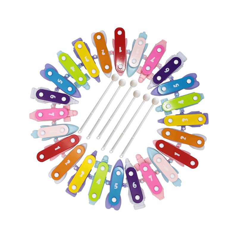 DIY拼装二十四音敲琴/配6锤,塑料件颜色随机搭配