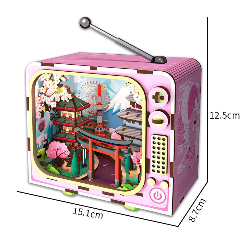 167PCS 3D Wooden TV Building Jigsaw Puzzle